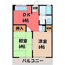 栃木県宇都宮市若松原3丁目（賃貸アパート2DK・2階・40.91㎡） その2