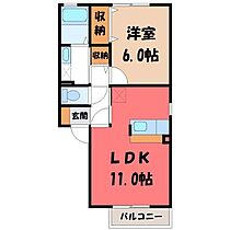 リヴェール III  ｜ 栃木県宇都宮市竹林町（賃貸アパート1LDK・2階・41.26㎡） その2