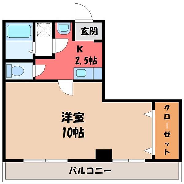 アリビオ ｜栃木県宇都宮市東峰町(賃貸マンション1K・3階・30.54㎡)の写真 その2