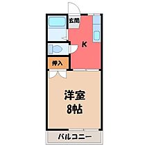 栃木県宇都宮市石井町（賃貸アパート1K・1階・24.92㎡） その2