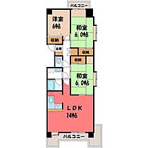 赤羽ハイツ  ｜ 栃木県宇都宮市栄町（賃貸マンション3LDK・8階・80.97㎡） その2