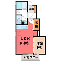 ヴィラ・ウッズ 2番館  ｜ 栃木県下都賀郡壬生町中央町（賃貸アパート1LDK・1階・30.31㎡） その2