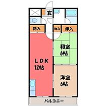 栃木県宇都宮市西川田南1丁目（賃貸マンション2LDK・1階・54.52㎡） その2