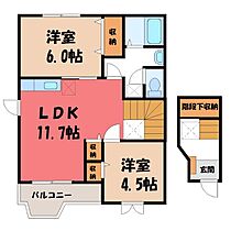 栃木県鹿沼市上殿町（賃貸アパート2LDK・2階・58.12㎡） その2