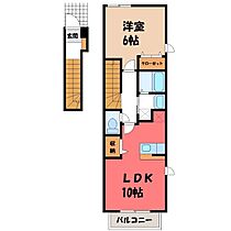 栃木県鹿沼市貝島町（賃貸アパート1LDK・2階・42.37㎡） その2