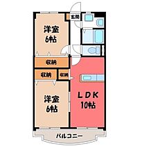 栃木県下野市下古山（賃貸マンション2LDK・6階・53.67㎡） その2