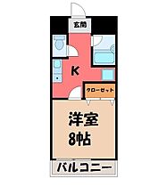 栃木県宇都宮市大寛2丁目（賃貸マンション1K・7階・25.20㎡） その2