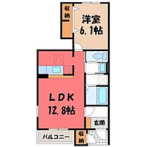 栃木県鹿沼市玉田町（賃貸アパート1LDK・1階・46.03㎡） その2