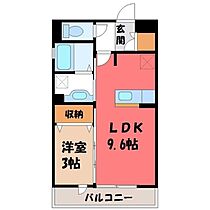 クレストコート A  ｜ 栃木県宇都宮市簗瀬町（賃貸アパート1LDK・3階・33.61㎡） その2