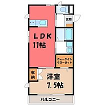 グランメール  ｜ 栃木県宇都宮市花房1丁目（賃貸アパート1LDK・1階・46.17㎡） その2