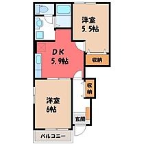 プロムナード II  ｜ 栃木県鹿沼市泉町（賃貸アパート2K・1階・42.77㎡） その2