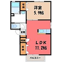 サニーコートダイドー N  ｜ 栃木県宇都宮市宝木町2丁目（賃貸アパート1LDK・2階・42.72㎡） その2