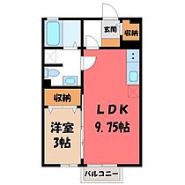 アネシス A  ｜ 栃木県宇都宮市東峰1丁目（賃貸アパート1LDK・2階・33.39㎡） その2