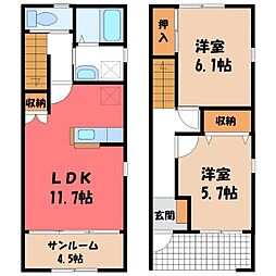 🉐敷金礼金0円！🉐日光線 鹿沼駅 バス16分 深津入口下車 徒歩1分
