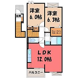 ヴァンヴェール2 2LDKの間取図画像