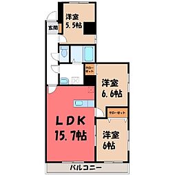 中今泉ヴィラージュマンション 3LDKの間取図画像