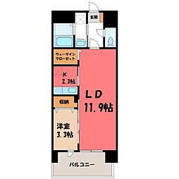 セントラルビラM&K 1LDKの間取図画像