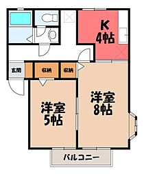 メゾン・ド・クレールA 2Kの間取図画像