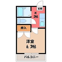 メゾンライトピュア 1Kの間取図画像