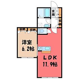 カーサコントレ 1LDKの間取図画像