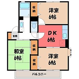 ネオ・アヴァンセ五代壱番館 3DKの間取図画像