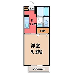 MASTLIFEおもちゃのまちE 1Kの間取図画像