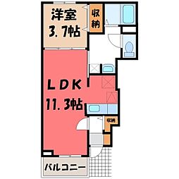 フィオーレ2 1LDKの間取図画像