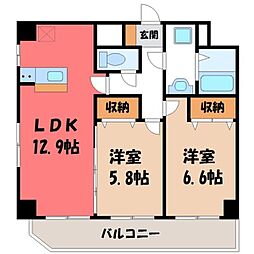 クラティオ 2LDKの間取図画像