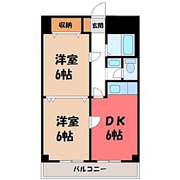 銀河ビル 2DKの間取図画像