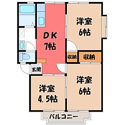 セレクトハイツB 3DKの間取図画像