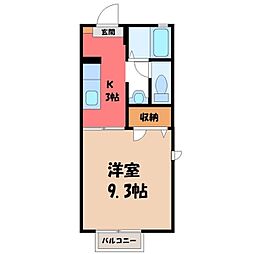 アーバン・コート 1Kの間取図画像