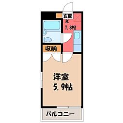 メゾン兵庫塚 1Kの間取図画像