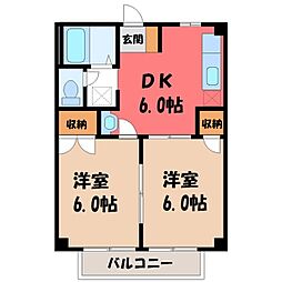 アーバンハイツ 2DKの間取図画像