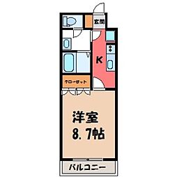 フェアリールージュC 1Kの間取図画像
