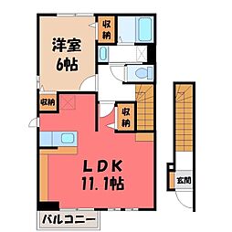 ラフレシールB 1LDKの間取図画像