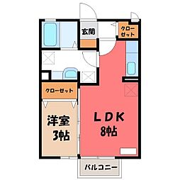 シャルマン 1LDKの間取図画像