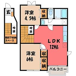 ヴィラルミエールD 2LDKの間取図画像