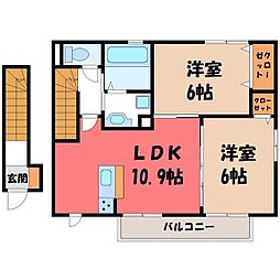 グラン・アズールA 2LDKの間取図画像