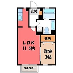 ヴォートル・メゾンB 1SKの間取図画像