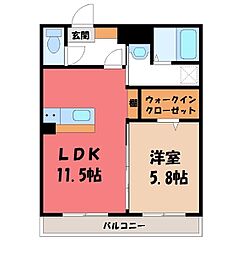 JR東北本線 宇都宮駅 バス15分 工学部前下車 徒歩5分 1階/-