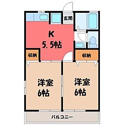 メゾンドフルールC 2Kの間取図画像