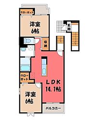 サンリトA 2LDKの間取図画像