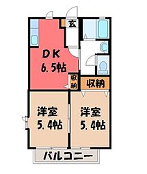 グリーンフローラルB 2DKの間取図画像