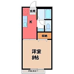 メイローズ 1Kの間取図画像