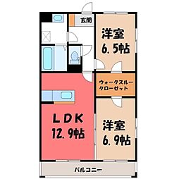 ソル・レヴァンテ1 2LDKの間取図画像