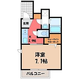 ドミール5 1Kの間取図画像