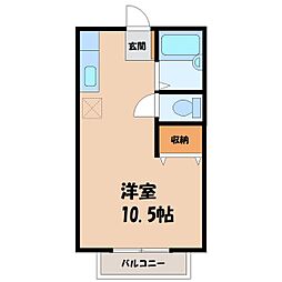 ブラウンコート ワンルームの間取図画像