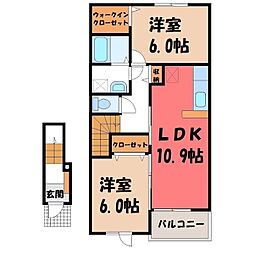 大師ハイツA 2LDKの間取図画像
