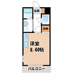 大島マンション7 ワンルームの間取図画像