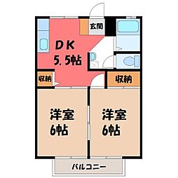 コルティオ2 2DKの間取図画像